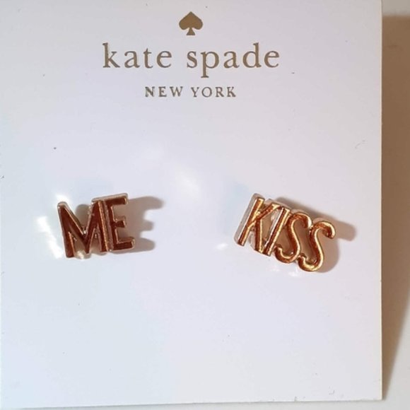NEW Kiss Me Kate Spade New York Asymmetrical Wedding Studs - Picture 2 of 3